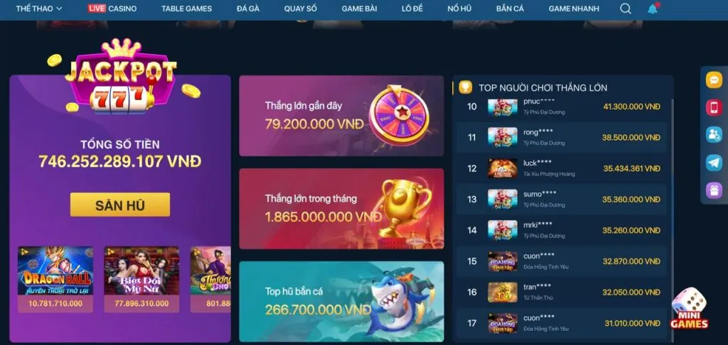 Người chơi tương tác với tính năng 5top